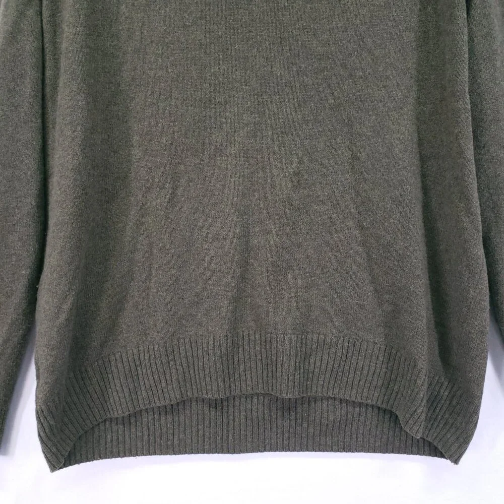 J.Crew Sweater Green XL Merino Wool Blend Speckled Shawl Collar Rugged Men